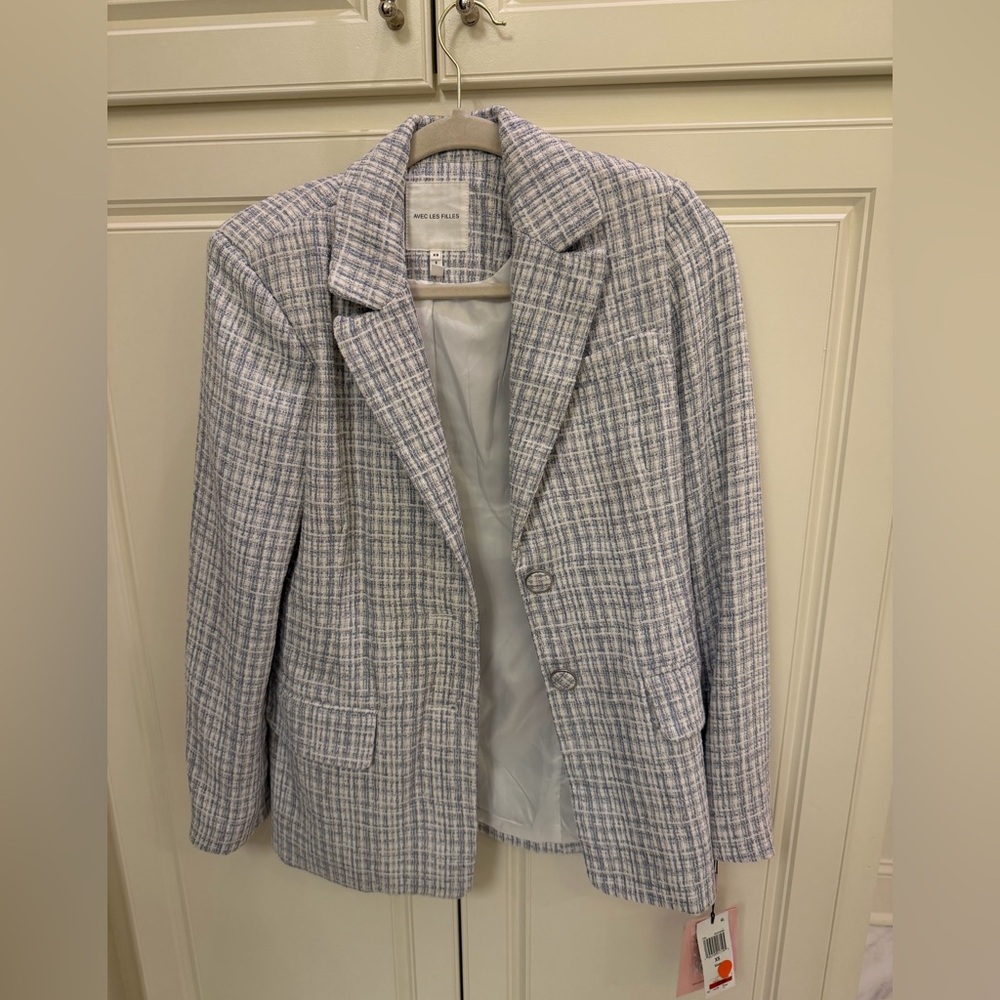 Avec Les Filles Women's Whipstitch Tweed Blazer XS - Picture 6 of 12
